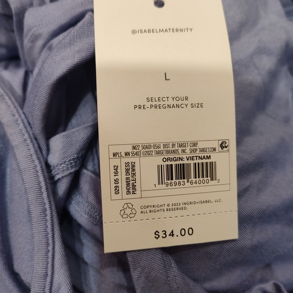 Isabel Maternity Flutter Empire Waist Maternity Dress Lavender - Picture 10 of 12